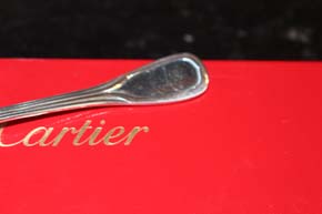 Cartier Trinity Kuchen Besteck Gabel / Fourche versilbert 15cm & 35 Gramm