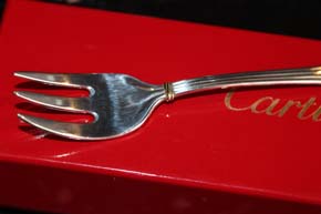 Cartier Trinity Kuchen Besteck Gabel / Fourche versilbert 15cm & 35 Gramm