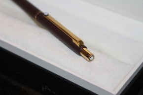 Montblanc Slim Line Kugelschreiber in Braun & golden 80er Jahre
