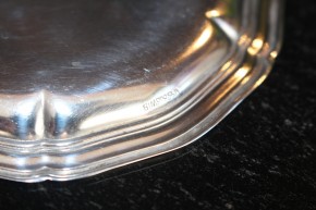WTB WT. Binder 1 x Untersetzer Spaten 835er Silber Platte Teller 10,5cm & ca. 28g