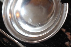 Antike Marmeladen Dose mit Löffel Birmingham aus 925er Sterling Silber & Glas