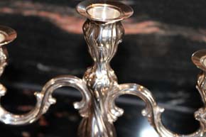 Kerzenleuchter 925er Sterling Silber Halbmond Krone Meisterpunze G+K 395 Gramm