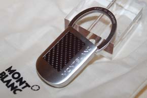 Montblanc Meisterstück Carbon Steel Key Ring / Schlüssel Anhänger Neu