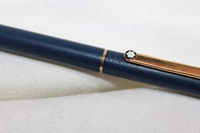 Montblanc Slim Line Kugelschreiber in Nachtblau & Gold 80er Jahre