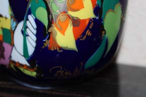 Rosenthal - Björn Wiinblad - 1001 Nacht - große blaue Vase 22 x 19 x 10 cm