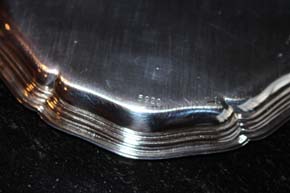 Wilkens Chippendale 925er Silber Untersetzer Platte 10,5 cm und ca. 58,3 Gramm