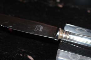 Wilkens Augsburger Faden Menü Messer 800er Silber ca. 23 cm und 81,4 Gramm