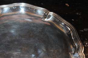 Wilkens Chippendale 800er Silber Platz Teller Platte 24 cm & ca. 221,7 Gramm