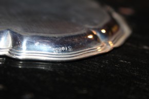 Wilkens Chippendale Untersetzer 835er Silber Teller ca, 9 cm & ca. 31 Gramm