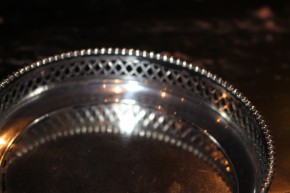 Wilkens antiker Flaschenhalter Untersetzer aus 800er Silber massiv ca. 10,5 x 3cm