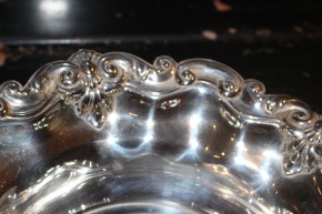 Wilkens florale Obst Schale Jugendstil 800er Silber ca. 26 x 6cm und 267 Gramm