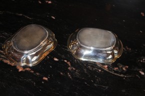 Wilkens zwei alte Saliere Schale 830er Silber ca. 9,5cm x 7cm & 90g Id. 7334
